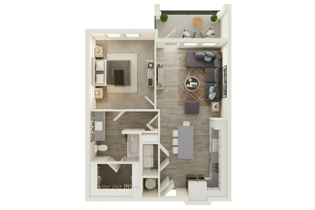 A1 - One Bedroom, One Bathroom 8-307 floor plan